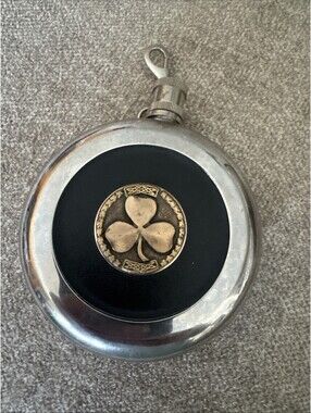 Irish Flask Shamrock